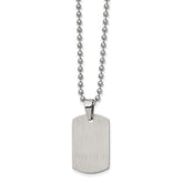 Chisel Stainless Steel Brushed and Polished Reversible Dog Tag on a 22 inch Ball Chain Necklace